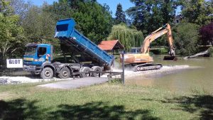 chantier curage blot étang orleans loiret 45 travaux publics rivière