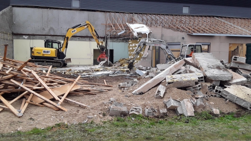 chantier blot Démolition Collège Tigy Loiret 45 travaux publics