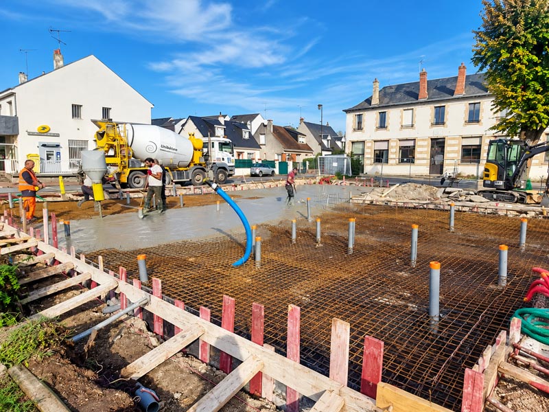Travaux de gros œuvre réalisés par BLOT sur un chantier dans le Loiret